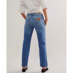 FREE PEOPLE WRANGLER Distressed Heritage Straight Leg Jeans, Sz 28